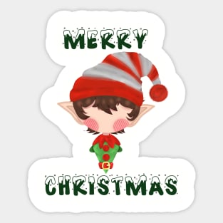 Elf Christmas Sticker